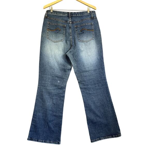 Zana Di Jeans Women 18 Blue High Rise Classic Faded Wide Leg Stretch Denim Boho - Picture 2 of 11